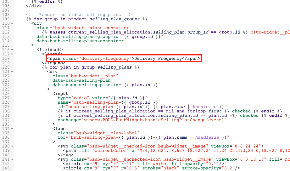 delivery frequency code
