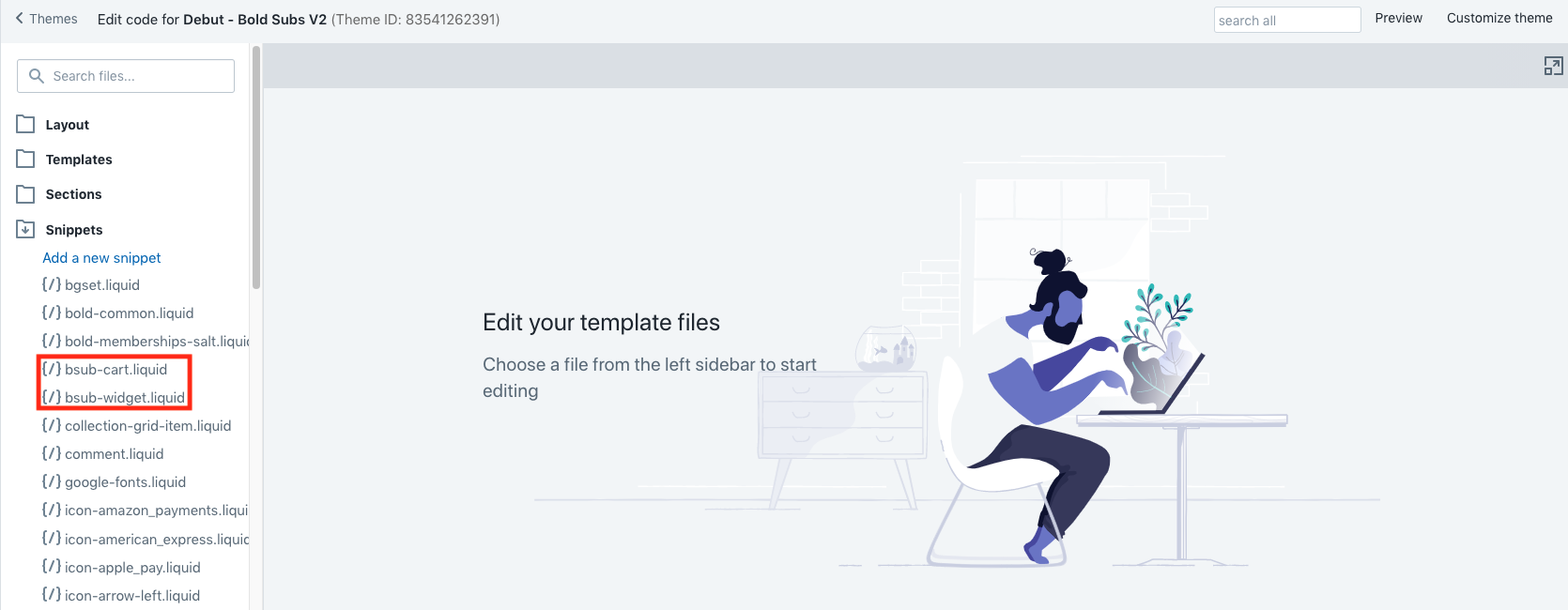 File the snippet files