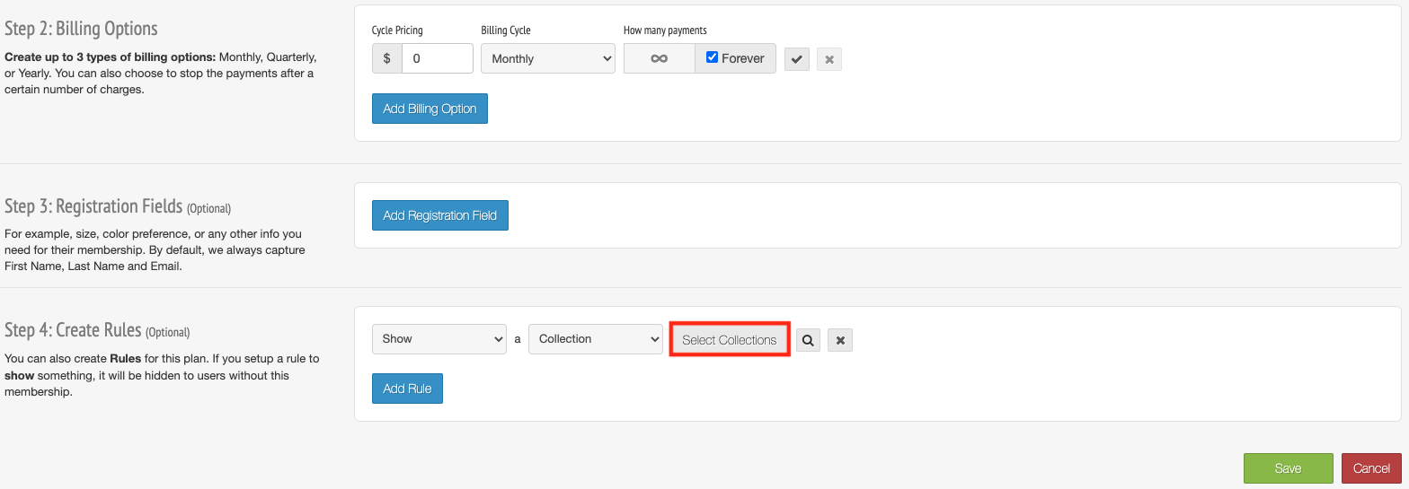 Click Select Collections