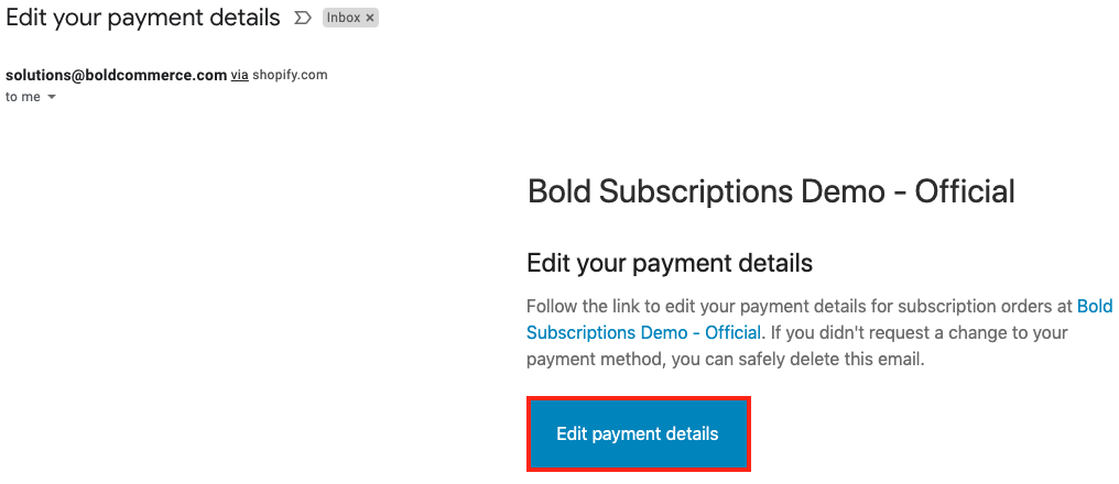 Select Edit Payment Details