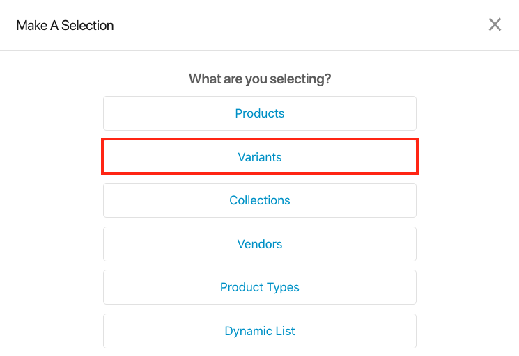 Product Selector Example