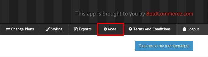 From the Memberships admin, click More