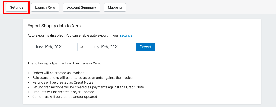 Select Settings