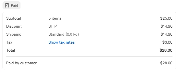 Free Shipping Discount Example in Shopify