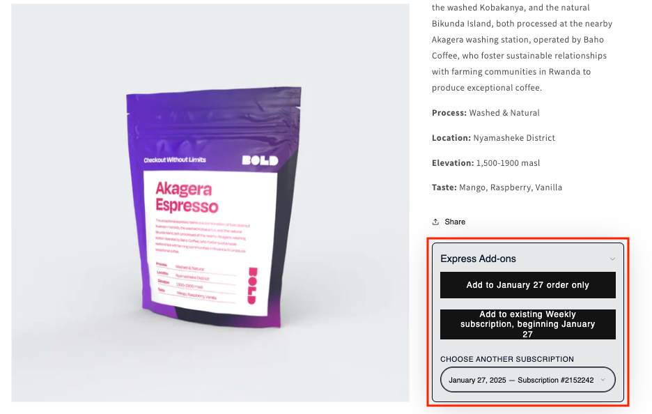 Express Add-ons widget