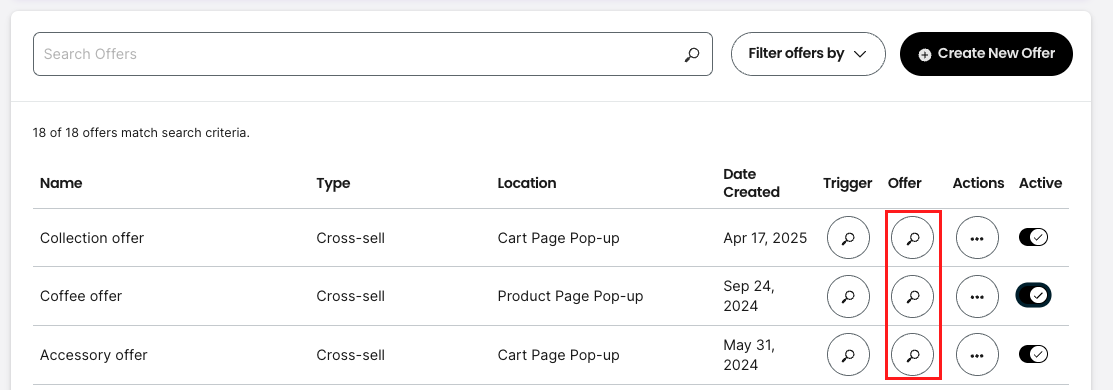 Manual offers page