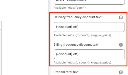 Discount text fields