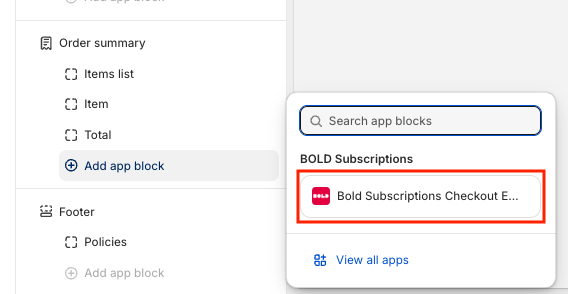 Bold Subscription Checkout Extension
