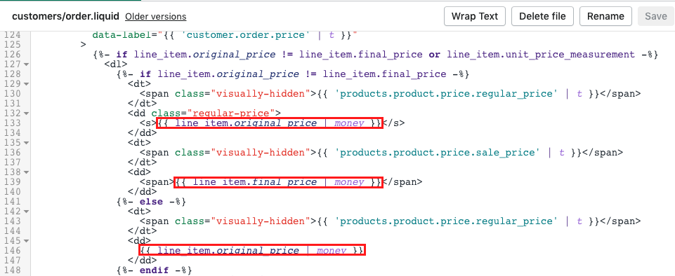 Product price examples in Dawn