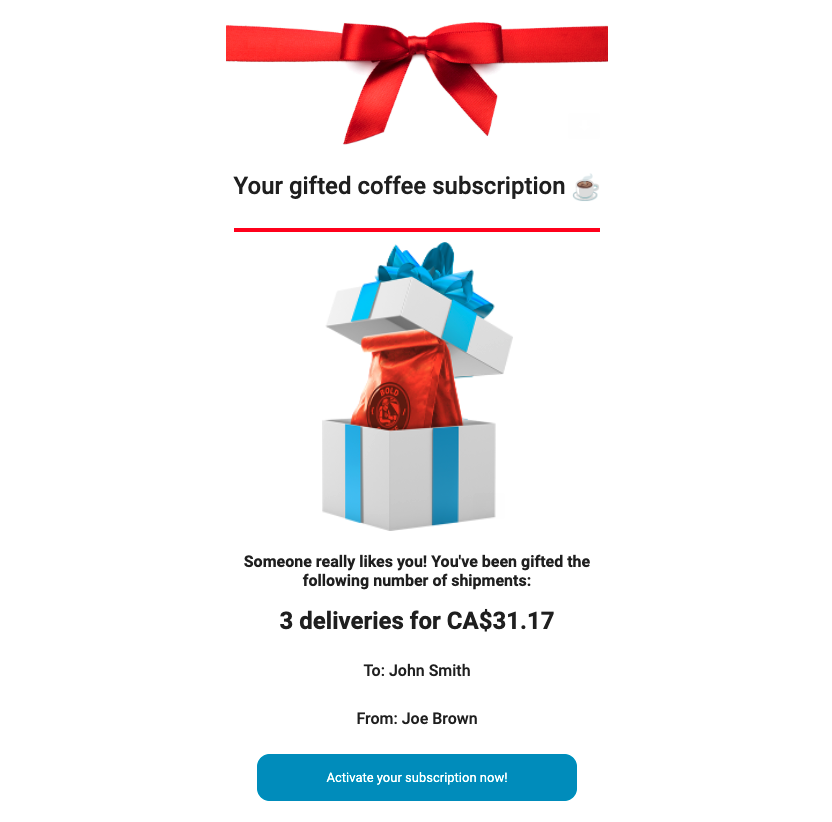 Gift Email Message