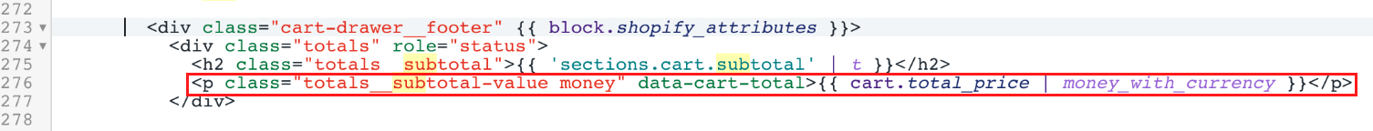 Main cart footer Dawn