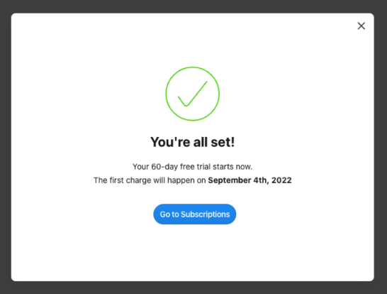 You're all set