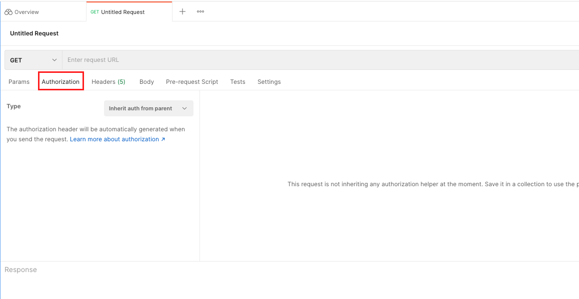 Authorization tab