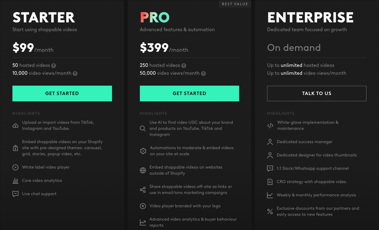 VideoWise pricing