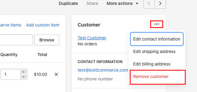 Remove customer